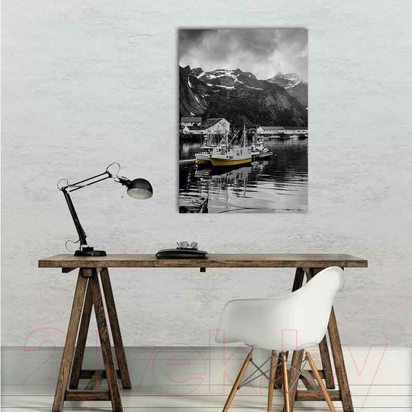 Изображение товара Картина на стекле Stamprint Озеро в горах NT021 (100x70)