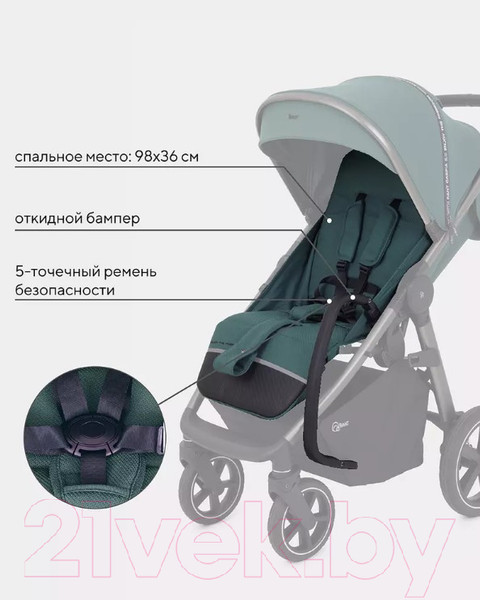 Изображение товара Детская прогулочная коляска Rant Caspia 2.0 / RA100 (Green)