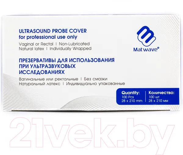 Изображение товара Презерватив для УЗИ Matwave Латексные без смазки / 5.4511 (100шт)