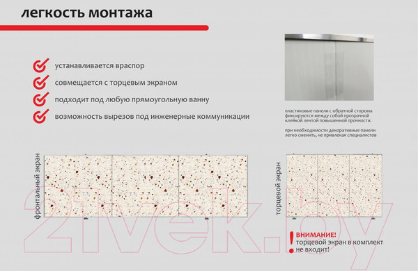 Изображение товара Экран для ванны Perfecto Linea 36-031817 (1.7м, конфетти)