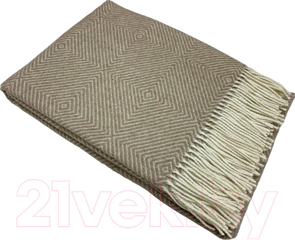 Изображение товара Плед Vladi Марсель Lille 140x200 / 09851 (белый/бледно-коричневый)