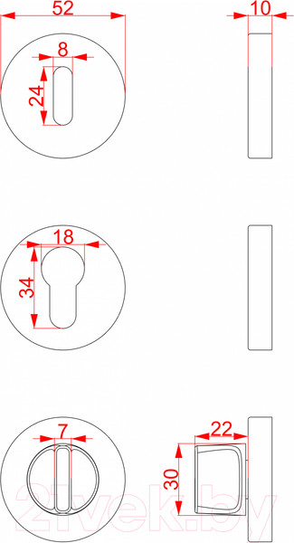 Изображение товара Накладка на цилиндр Cebi ET МР21 (белый)