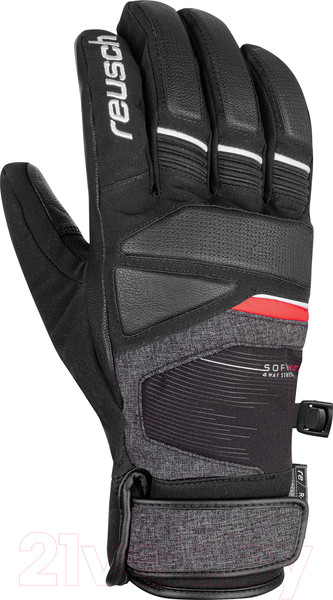 Изображение товара Перчатки лыжные Reusch Storm R-Tex XT / 6001216-7680 (р-р 10, Black/Black Melange/Fire Red)