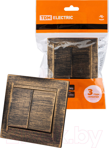 Изображение товара Выключатель TDM Лама SQ1815-0749 (старинная бронза)