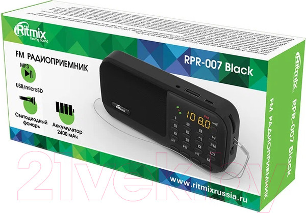 Изображение товара Радиоприемник Ritmix RPR-007 (черный)