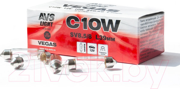 Изображение товара Комплект автомобильных ламп AVS Vegas A78190S (10шт)