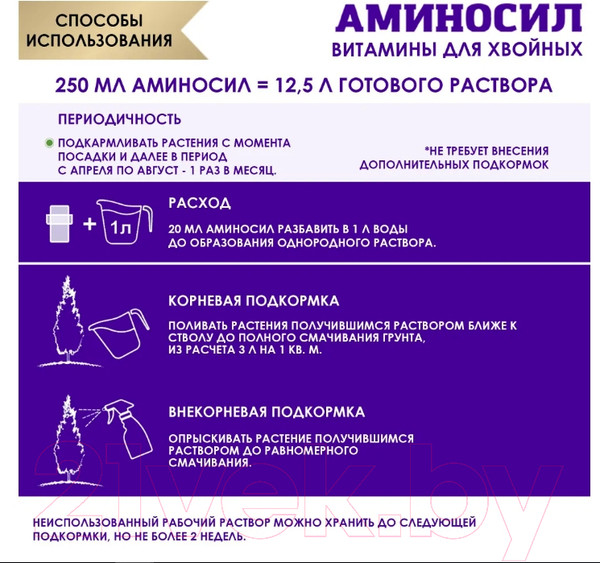 Изображение товара Удобрение Аминосил Для хвойных (250мл)