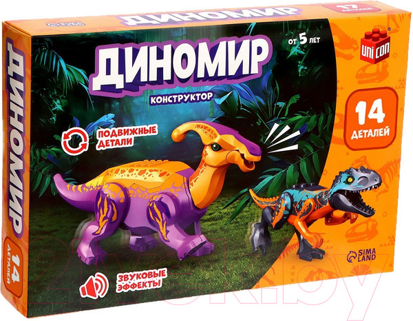Изображение товара Игрушка-конструктор Unicon Диномир Тиранозавр и паразауролоф / 7761124