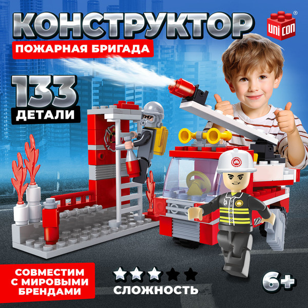 Изображение товара Конструктор Unicon Пожарные. Пожарная бригада / 5164174