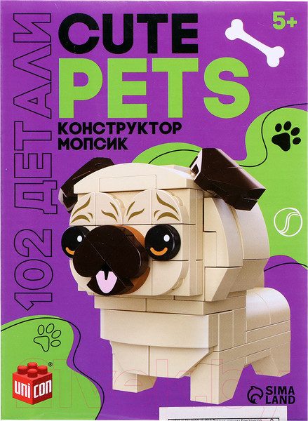 Изображение товара Конструктор Unicon Cute dogs Мопсик / 9278946