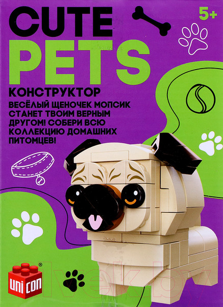 Изображение товара Конструктор Unicon Cute dogs Мопсик / 9278946