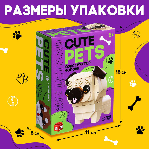 Изображение товара Конструктор Unicon Cute dogs Мопсик / 9278946