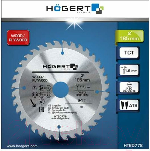 Изображение товара Пильный диск Hoegert HT6D778