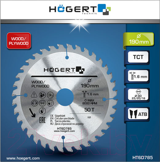 Изображение товара Пильный диск Hoegert HT6D785