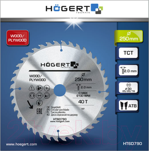 Изображение товара Пильный диск Hoegert HT6D790