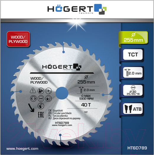Изображение товара Пильный диск Hoegert HT6D789