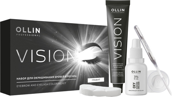 Изображение товара Набор для окрашивания бровей Ollin Professional Vision Для бровей и ресниц графит / 772529