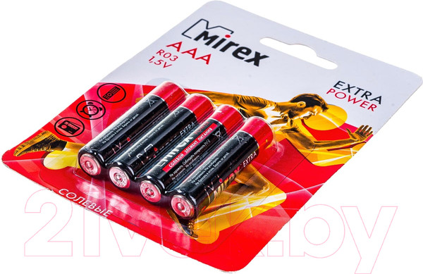 Изображение товара Комплект батареек Mirex R03 AAA / 23702-ER03-E4 (4шт)