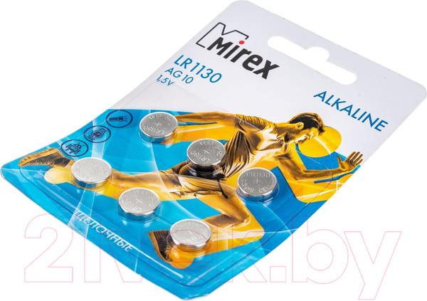 Изображение товара Комплект батареек Mirex AG10/LR1130 1.5V / 23702-LR1130-E6 (6шт)