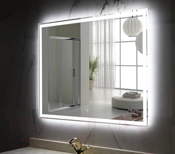 Изображение товара Зеркало Пекам Greta 110x80 / greta-110x80s (с подсветкой, с сенсором на прикосновение)