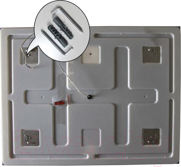 Изображение товара Зеркало Пекам Greta 110x80 / greta-110x80scl (с подсветкой, с сенсором на прикосновение, часами)