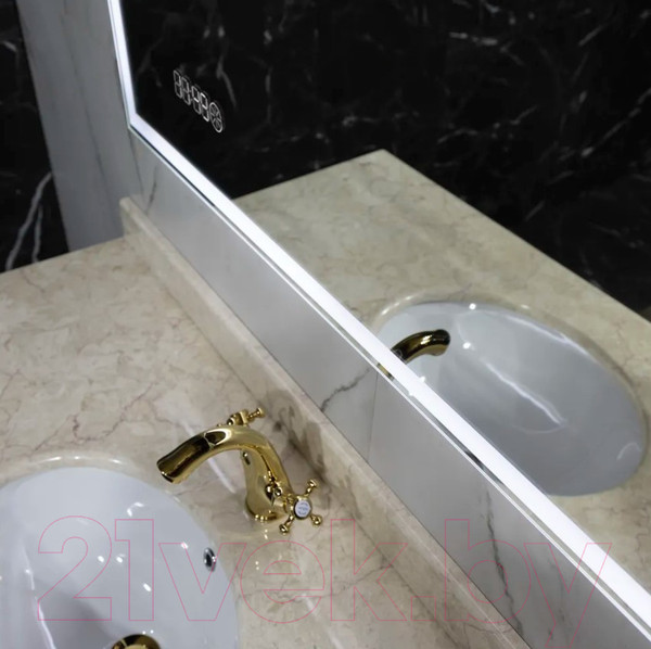 Изображение товара Зеркало Пекам Greta 110x80 / greta-110x80scl (с подсветкой, с сенсором на прикосновение, часами)