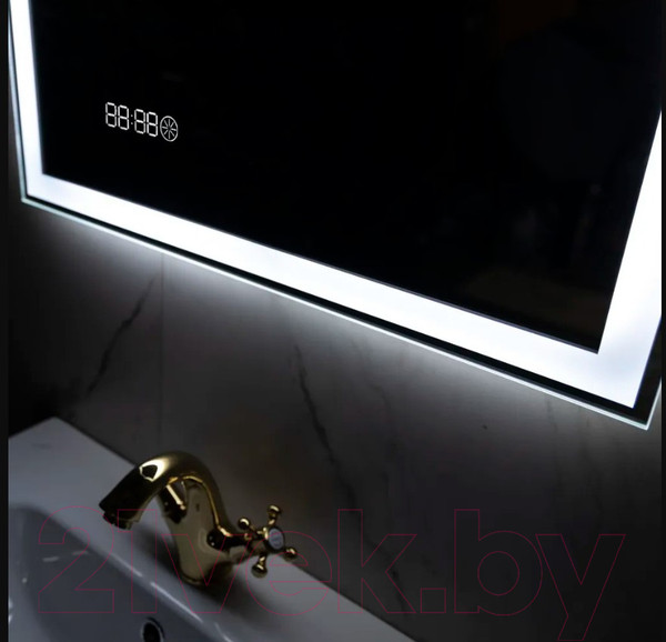 Изображение товара Зеркало Пекам Greta 80x110 / greta-80x110scl (с подсветкой, с сенсором на прикосновение, часами)