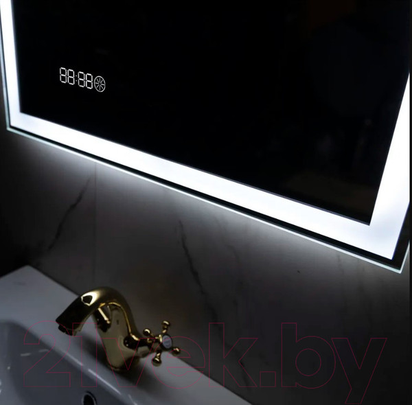 Изображение товара Зеркало Пекам Greta 80x140 / greta-80x140scl (с подсветкой, с сенсором на прикосновение, часами)