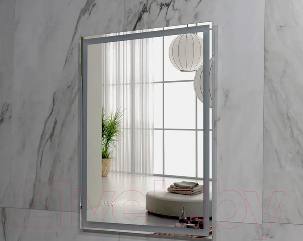 Изображение товара Зеркало Пекам Greta 80x110 / greta-80x110spcl (с подсветкой, с сенсором на прикосновение, подогрев, часы)
