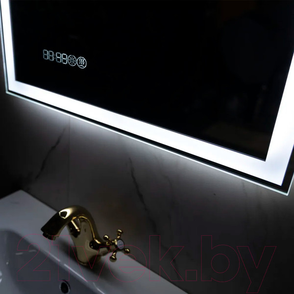 Изображение товара Зеркало Пекам Greta 80x140 / greta-80x140spcl (с подсветкой, с сенсором на прикосновение, подогрев, часы)