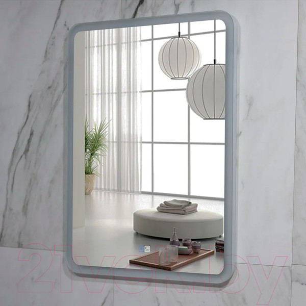 Изображение товара Зеркало Пекам Marta 80x140 / marta-80x140sp (с подсветкой, с двойным сенсором на прикосновение, подогрев)