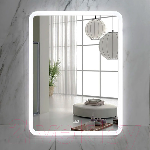 Изображение товара Зеркало Пекам Marta 80x110 / marta-80x110sp (с подсветкой, с двойным сенсором на прикосновение, подогрев)