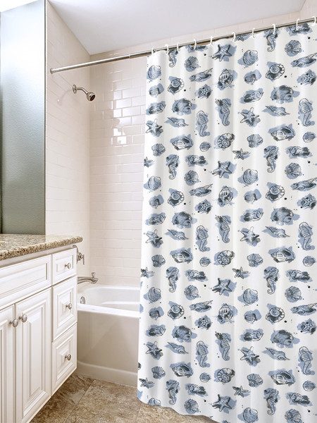 Изображение товара Шторка-занавеска для ванны Вилина Посейдон 6984-007 (180x180, черный)