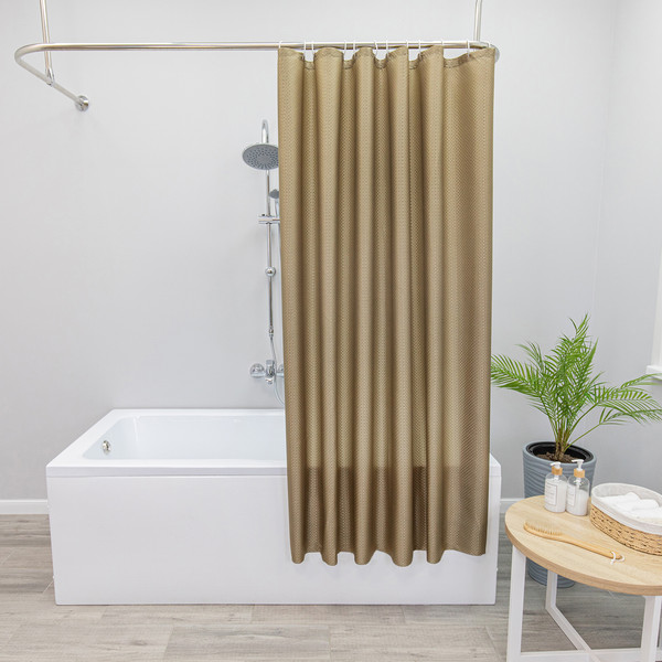 Изображение товара Шторка-занавеска для ванны Вилина Бриллиант 6757 (180x180, ромб/бежевый)