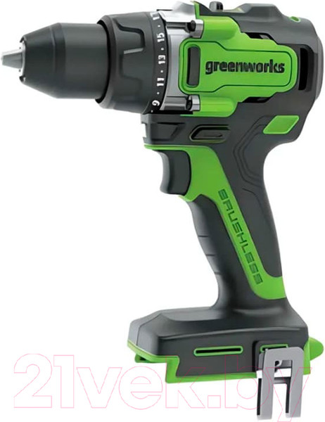 Изображение товара Аккумуляторная дрель-шуруповерт Greenworks GD24DD140 бесщеточная 24V / 3707607 (без АКБ и ЗУ)