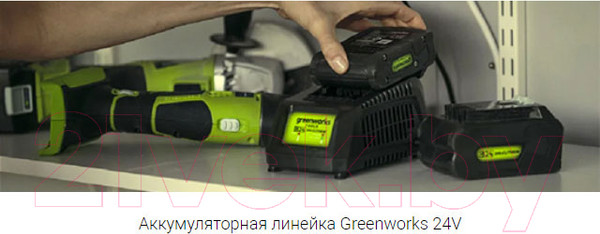 Изображение товара Аккумуляторная дрель-шуруповерт Greenworks GD24DD140 бесщеточная 24V / 3707607 (без АКБ и ЗУ)