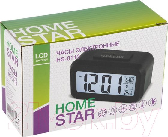 Изображение товара Настольные часы HomeStar HS-0110 / 104305 (черный)