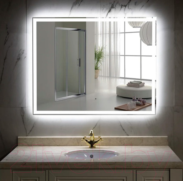 Изображение товара Зеркало Пекам Greta 140x80 / greta-140x80B (с подсветкой, с бесконтактным сенсором)