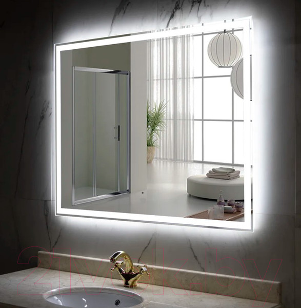 Изображение товара Зеркало Пекам Greta 140x80 / greta-140x80B (с подсветкой, с бесконтактным сенсором)