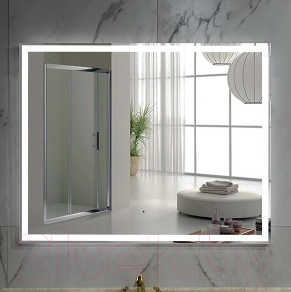 Изображение товара Зеркало Пекам Greta 140x80 / greta-140x80B (с подсветкой, с бесконтактным сенсором)