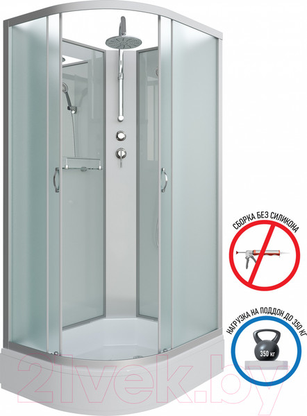 Изображение товара Душевая кабина Niagara NG-33084-14RBKT 100x80 (матовое стекло)