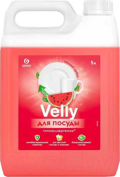 Изображение товара Средство для мытья посуды Grass Velly Sensitive Арбуз / 125786 (5.2кг)