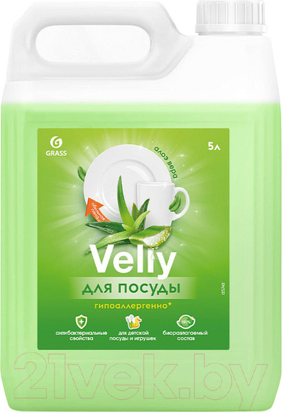 Изображение товара Средство для мытья посуды Grass Velly Sensitive Алоэ вера / 125742 (5.2кг)