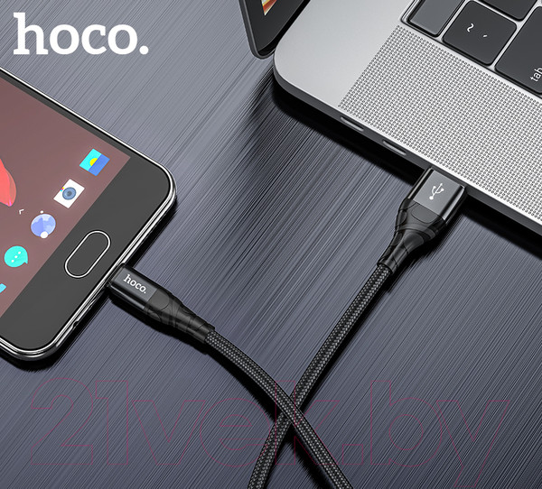 Изображение товара Кабель Hoco DU02 Plus Micro (2м, черный)