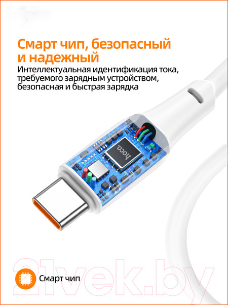 Изображение товара Кабель Hoco X93 Type-C to Type-C 240W (2м, белый)