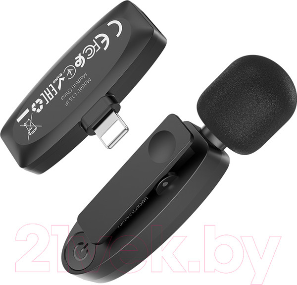 Изображение товара Радиосистема микрофонная Hoco L15 Lightning (черный)