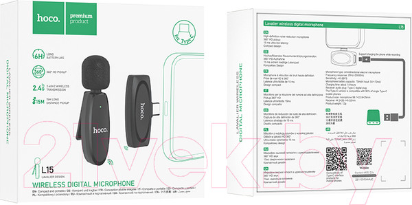 Изображение товара Радиосистема микрофонная Hoco L15 Type-C (черный)