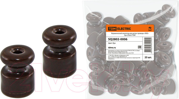 Изображение товара Декоративный изолятор TDM SQ2802-0006 (25шт, бук)