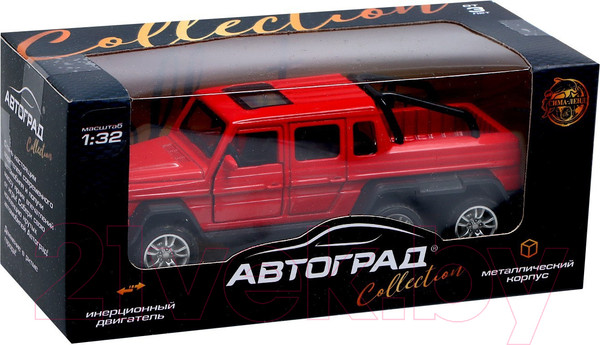 Изображение товара Масштабная модель автомобиля Автоград Джип 6X6 / 7668745 (красный)