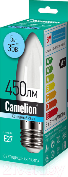 Изображение товара Лампа Camelion LEDRB/5-C35/840/E27 / 15052